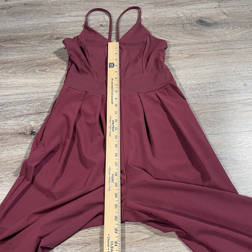 Halara Women's Jumpsuit Wide Leg Flowy Athleisure Casual Stretch S Maroon - Picture 5 of 8